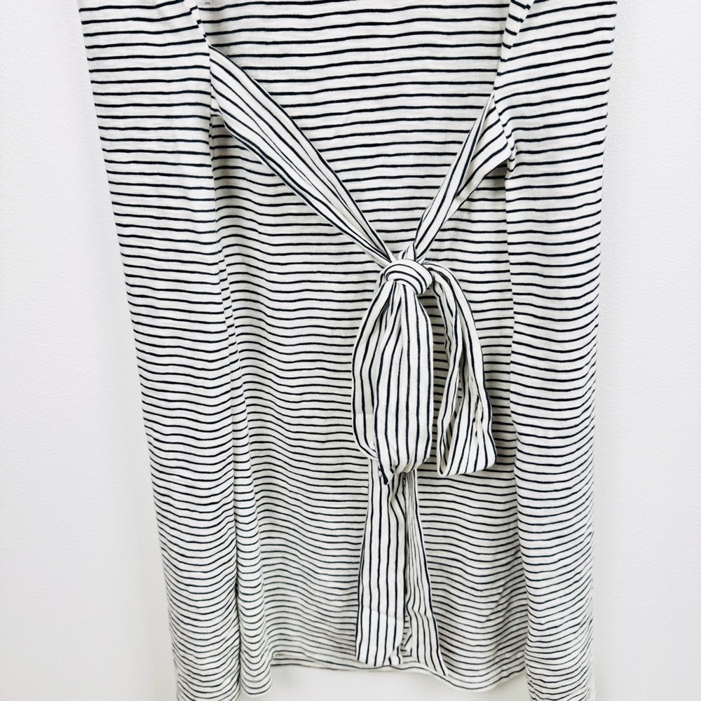 J Crew Nautical Tie Waist Navy and Ivory Cotton T-Dress 2X - Picture 10 of 12